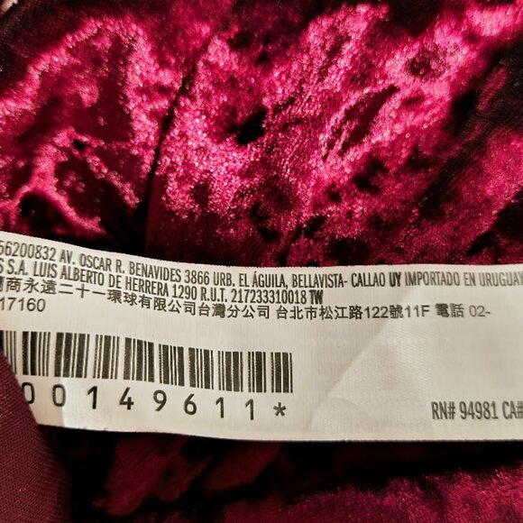 2017 Bludgeon Riffola Limited Def Leppard Concert Tee Burgundy Velour 3 X - Picture 7 of 8